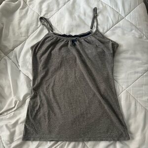 Xhilaration Heather Gray Top with Navy Lace Sleepwear Size Large